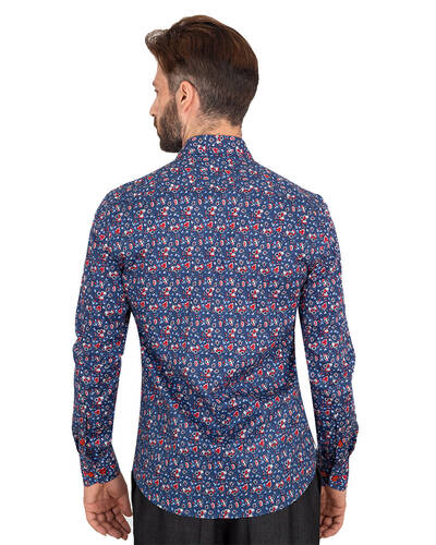 Luxury Mens Long Sleeved Floral Printed Shirt SL 7071