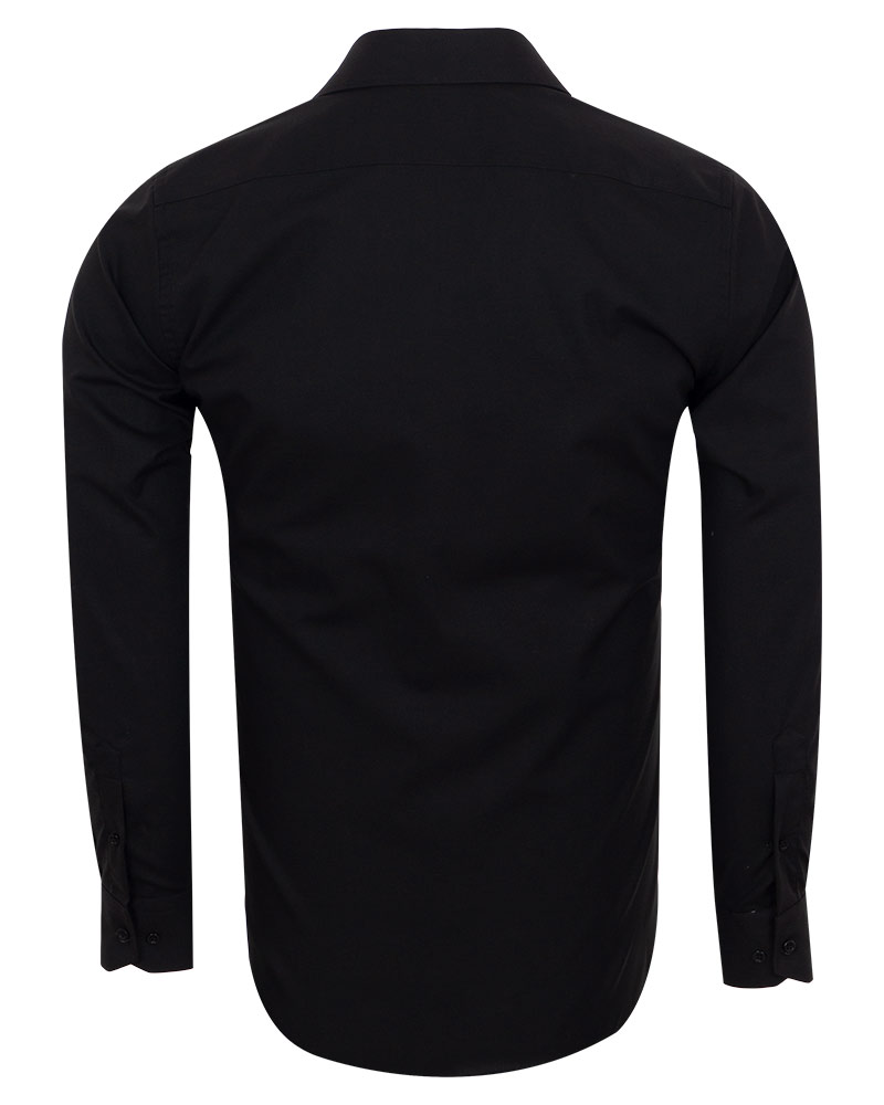 Luxury Mens Plain Long Sleeved Cotton Shirt SL 7121 - Thumbnail