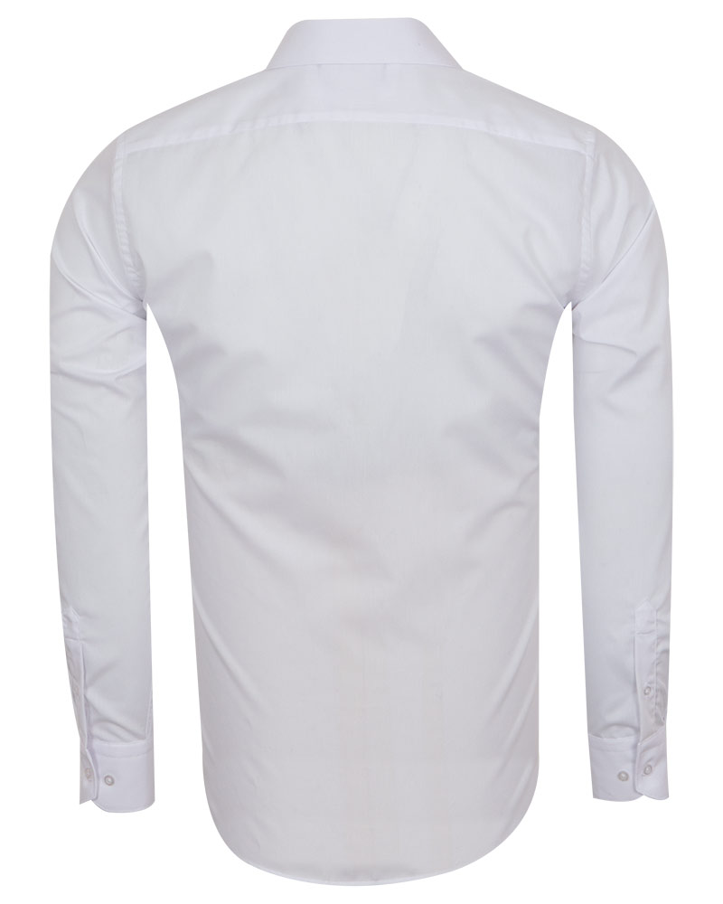 Luxury Mens Plain Long Sleeved Cotton Shirt SL 7121 - Thumbnail