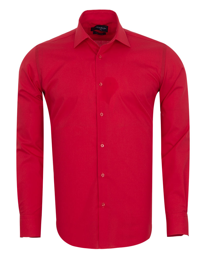 Luxury Mens Plain Long Sleeved Shirt with Necktie Set SL 7121K - Thumbnail