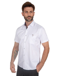 Luxury Mens Plain Short Sleeved Shirt With Details SS 7045 - Thumbnail