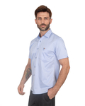 Luxury Mens Plain Short Sleeved Shirt With Details SS 7045 - Thumbnail