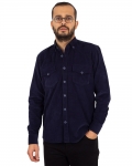 Luxury Mens Pure Cotton Black Long Sleeved Shirt SL 7124 - Thumbnail