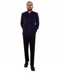 Luxury Mens Pure Cotton Black Long Sleeved Shirt SL 7124 - Thumbnail