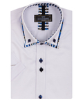 Luxury Mens Short Sleeved Shirt With Inside Placket Details SS 7059 - Thumbnail