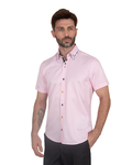 Luxury Mens Short Sleeved Shirt With Inside Placket Details SS 7059 - Thumbnail