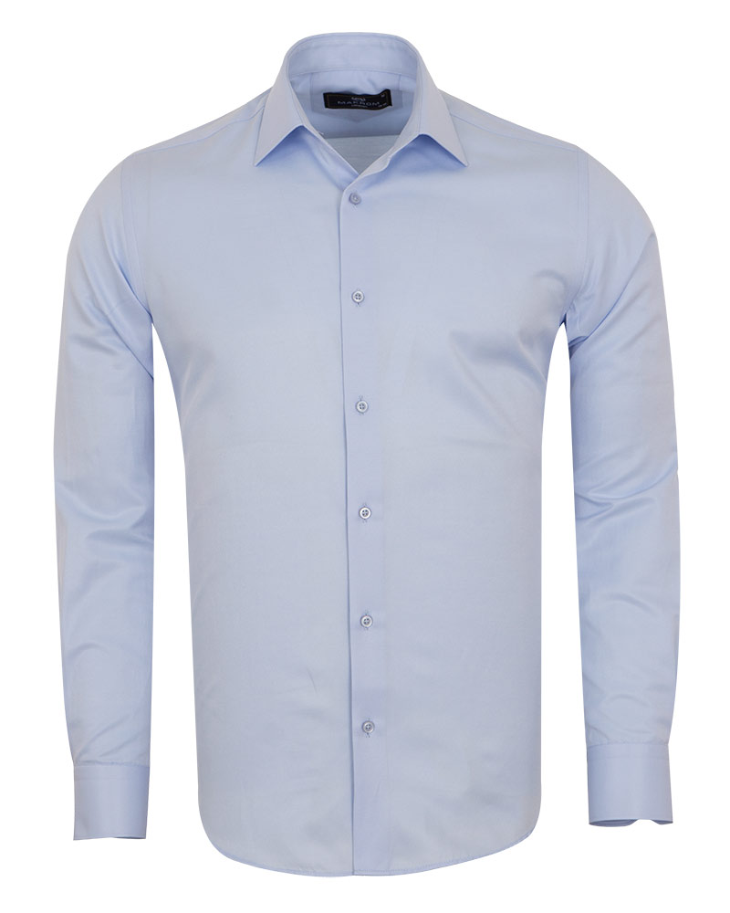 MAKROM - Luxury Mens Textured Plain Shirt SL 7122 (Thumbnail - )