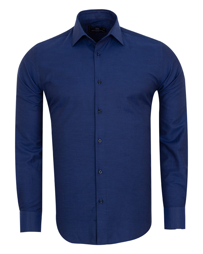MAKROM - Luxury Mens Textured Plain Shirt with Necktie Set SL 7122K (Thumbnail - )