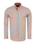 Luxury Multicolor Check Classical Long Sleeved Mens Shirt SL 5851 - Thumbnail