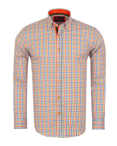 Luxury Multicolor Check Classical Long Sleeved Mens Shirt SL 5851