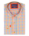 Luxury Multicolor Check Classical Long Sleeved Mens Shirt SL 5851 - Thumbnail