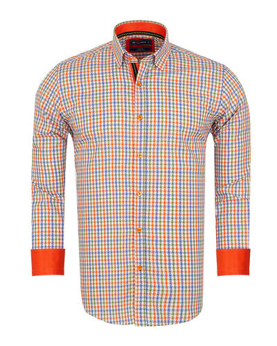 Luxury Multicolor Check Classical Long Sleeved Mens Shirt SL 5851