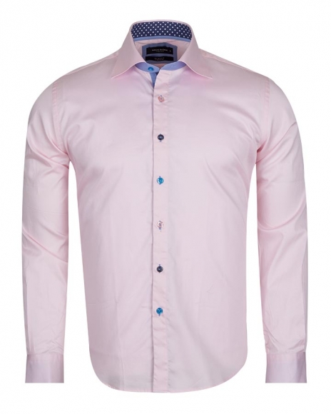 MAKROM - Luxury Multicolored Buttons Long Sleeved Plain Dress Mens Shirt SL 5311 (Thumbnail - )
