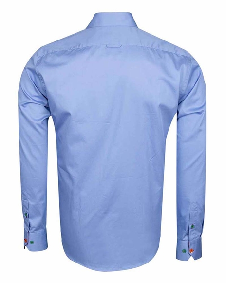 MAKROM - Luxury Multicolored Buttons Long Sleeved Plain Dress Mens Shirt SL 5311 (1)