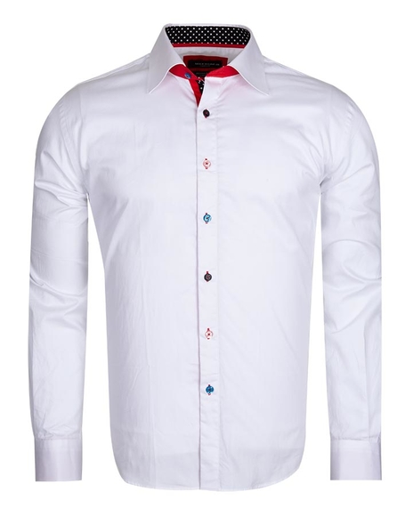 Luxury Multicolored Buttons Long Sleeved Plain Dress Mens Shirt SL 5311