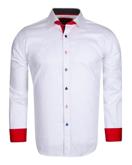 Luxury Multicolored Buttons Long Sleeved Plain Dress Mens Shirt SL 5311