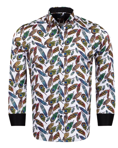 Luxury Nature Printed Long Sleeved Mens Shirt SL 6929