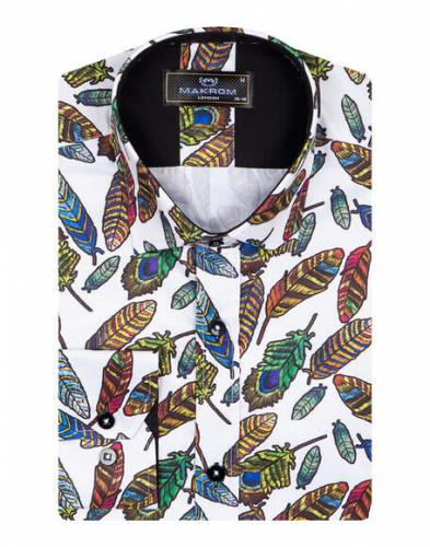 Luxury Nature Printed Long Sleeved Mens Shirt SL 6929