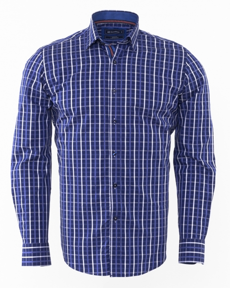 Luxury Oscar Banks Check Classical Long Sleeved Mens Shirt SL 5844