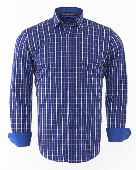 Luxury Oscar Banks Check Classical Long Sleeved Mens Shirt SL 5844