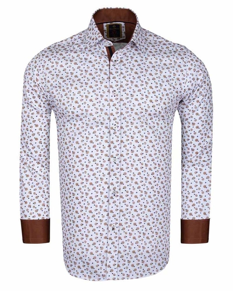 Luxury Oscar Banks Cotton Printed Long Sleeved Shirt SL 6098