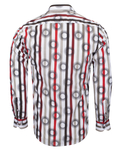 Luxury Oscar Banks Cotton Striped Long Sleeved Mens Shirt SL 6543 - Thumbnail