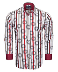 Luxury Oscar Banks Cotton Striped Long Sleeved Mens Shirt SL 6543 - Thumbnail