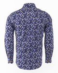 Luxury Oscar Banks Paisley Printed Long Sleeved Mens Shirt SL 6307 - Thumbnail