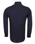 Luxury Oscar Banks Polka Dot Printed Long Sleeved Mens Shirt SL 5908 - Thumbnail