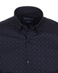 Luxury Oscar Banks Polka Dot Printed Long Sleeved Mens Shirt SL 5908 - Thumbnail