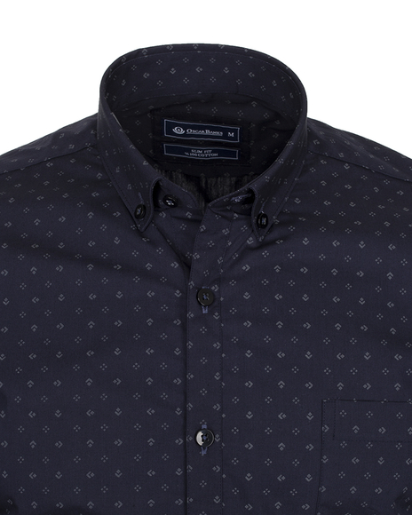 Luxury Oscar Banks Polka Dot Printed Long Sleeved Mens Shirt SL 5908