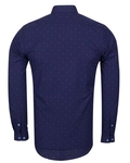 Luxury Oscar Banks Polka Dot Printed Long Sleeved Mens Shirt SL 5912 - Thumbnail