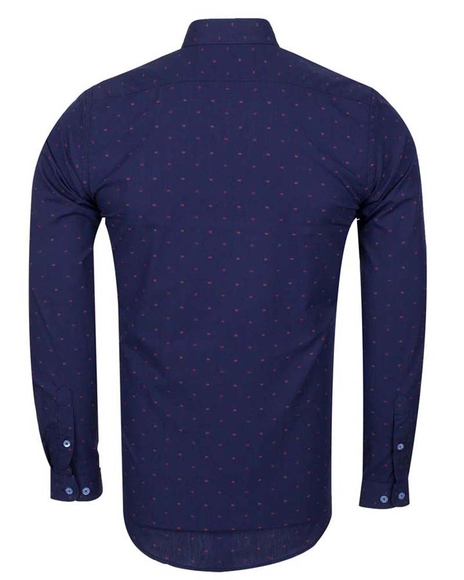 Oscar Banks - Luxury Oscar Banks Polka Dot Printed Long Sleeved Mens Shirt SL 5912 (1)