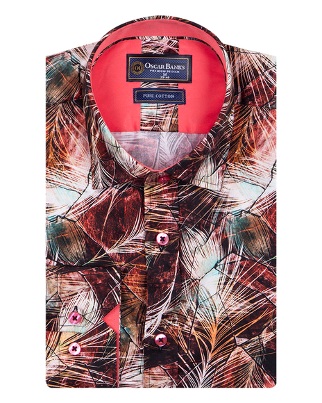 Luxury Oscar Banks Printed Long Sleeved Mens Shirt SL 6877