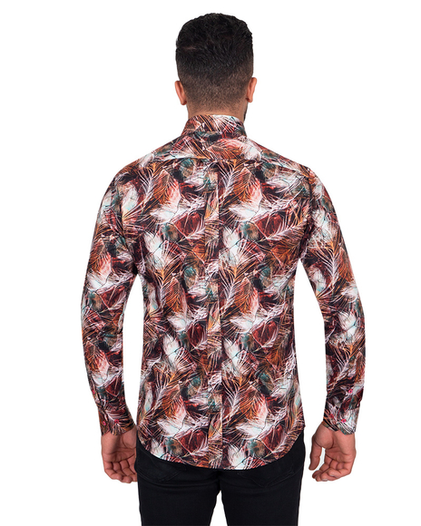 Luxury Oscar Banks Printed Long Sleeved Mens Shirt SL 6877