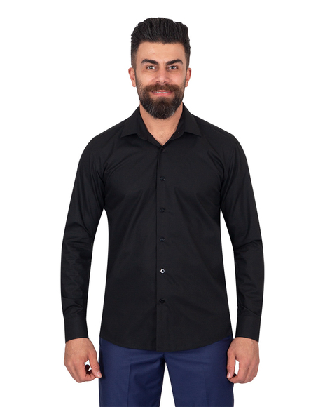 Oscar Banks - Luxury Oscar Banks Pure Cotton Mens Shirt SL 6898 (Thumbnail - )