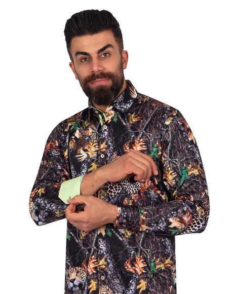 Luxury Oscar Banks Pure Cotton Mens Shirt With Details SL 6880