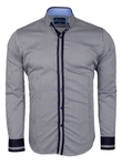 Luxury Paisley Printed and Striped Long Sleeved Mens Shirt SL 524 - Thumbnail