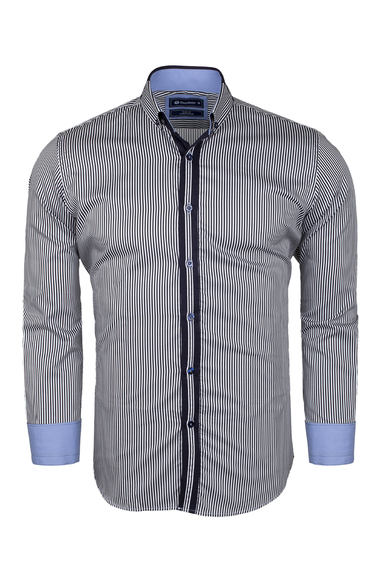 Luxury Paisley Printed and Striped Long Sleeved Mens Shirt SL 524