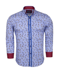 Luxury Paisley Printed and Striped Long Sleeved Mens Shirt SL 524 - Thumbnail