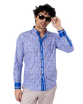 Luxury Paisley Printed and Striped Long Sleeved Mens Shirt SL 524 - Thumbnail