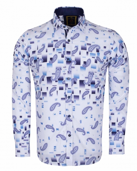 Luxury Paisley Printed Long Sleeved Mens Shirt SL 6385