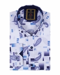 Luxury Paisley Printed Long Sleeved Mens Shirt SL 6385 - Thumbnail