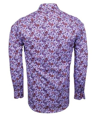 Oscar Banks - Luxury Paisley Printed Long Sleeved Mens Shirt SL 6527 (1)