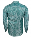 Luxury Paisley Printed Satin Long Sleeved Mens Shirt SL 446 - Thumbnail