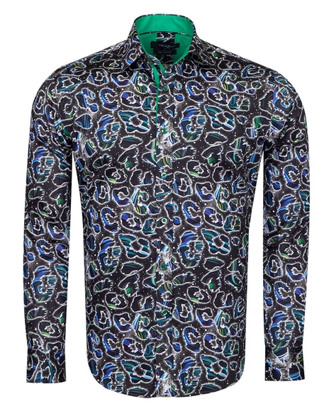 Luxury Patterned Pure Cotton Long Sleeved Mens Shirt SL 6827