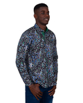 Luxury Patterned Pure Cotton Long Sleeved Mens Shirt SL 6827 - Thumbnail