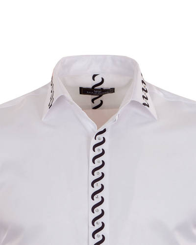 Luxury Patterns Printed Long Sleeved Fashion Mens Shirt SL 6901