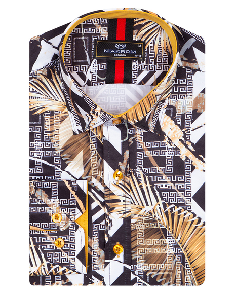 MAKROM - Luxury Patterns Printed Long Sleeved Mens Shirt SL 6951 (1)