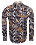 Luxury Patterns Printed Long Sleeved Mens Shirt SL 6951 - Thumbnail